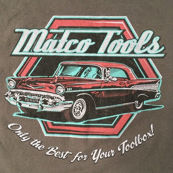 Matco Tools Shirt Mens LGGray Blue Long Sleeve Crew Casual Vintage Workwear Tee - Picture 8 of 9